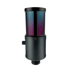 W112D USB Condenser Microphone For Gaming With Desktop Stand RGB Lighting